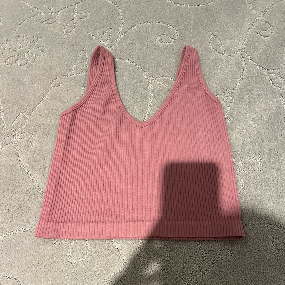 Women's Ribbed Pink Tank Top